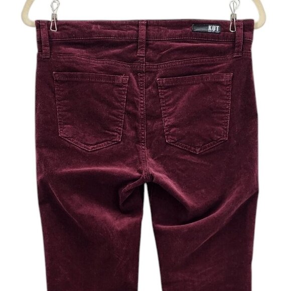 Kut From The Kloth Diana High Rise Fab Ab Skinny Corduroy Maroon Pants Womens 4 - Picture 4 of 8